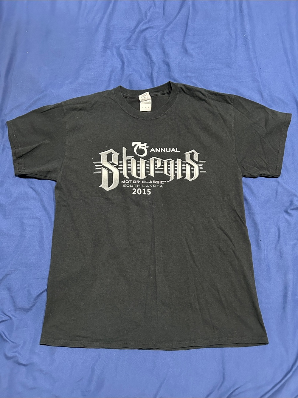 Large Black Tee with Motor Classic Graphic